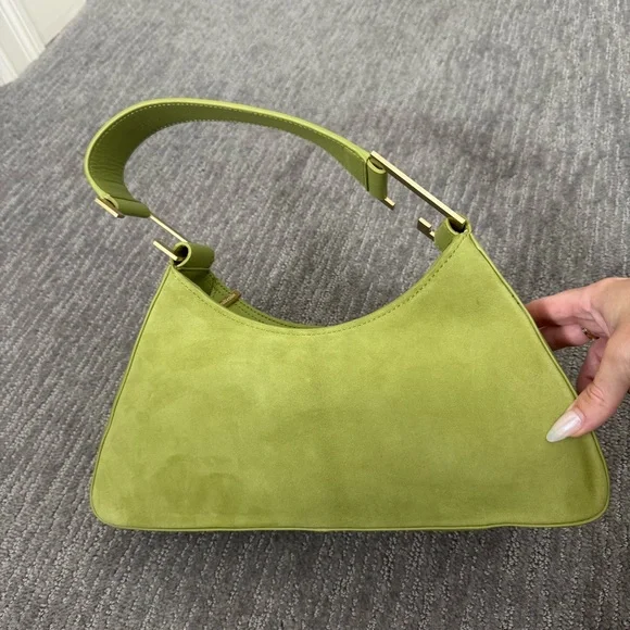 NEW Cult Gaia Aliza Logo Suede Shoulder Bag - Picture 10 of 13